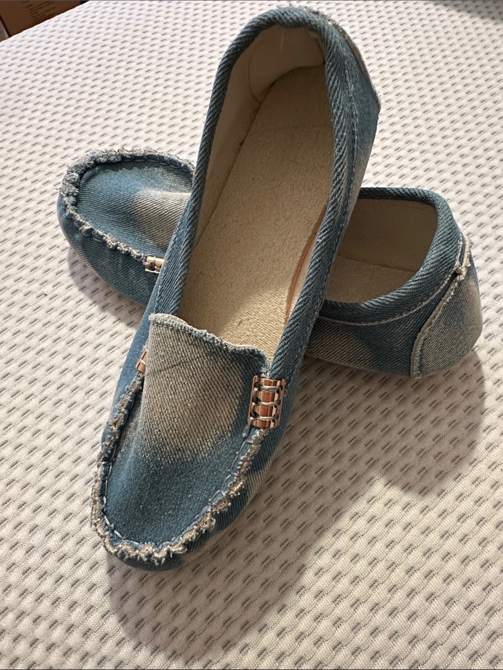 Denim Slip-On Loafers for Women - Blue